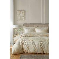 Soiree 'Lilly Floral Jacquard' Woven Duvet Cover Set in Gold | Size: King