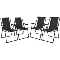 Gr8 Garden Set Of 4 Folding Garden Chair in Black