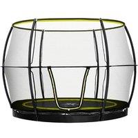 OutdoorToys Base Jump Inground Garden Trampoline with Halo ll Enclosure - 8ft in Natural