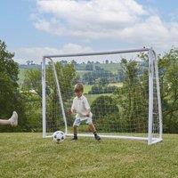 OutdoorToys Portable PVC Locking Football Goal with Nylon Net - 8FT x 6FT in White
