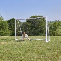 OutdoorToys Portable PVC Locking Football Goal with Nylon Net - 10FT x 6.5FT in White