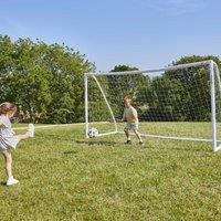 OutdoorToys Portable PVC Locking Football Goal with Nylon Net - 12FT x 6FT in White
