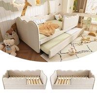 Matteo 3FT Single Bed with Pull out Trundle, Sofa Bed in Beige | Size: Double