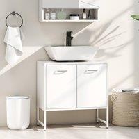 HOMCOM Bathroom Under Sink Cabinet for Basin without or with Pedestal White
