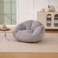 Direct Wicker Bean Bag Chair, Shell-Shaped Bean Bag Couch with Removable Cover in Light Grey | Size: 1 Pack
