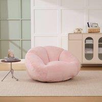 Direct Wicker Bean Bag Chair, Shell-Shaped Bean Bag Couch with Removable Cover in Pink | Size: 1 Pack