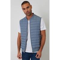 Threadbare Men's Quilted Hybrid Gilet in Blue | Size: Medium