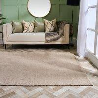 OHS Fluffy Teddy Rug Soft Floor Carpet Non Slip Area Mat in Natural | Size: 160 cm x 230 cm