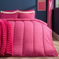 OHS Plain 10.5 TOG Coverless Duvet with Pillowcase Bedding Set in Bright Pink | Size: King