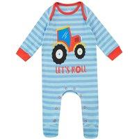 Harry Bear Boy's Baby Tractor Sleepsuit in Blue | Size: 9-12 m
