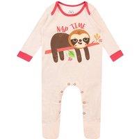 Harry Bear Girl's Baby Sloth Nap Time Sleepsuit in Cream | Size: 6-9 m