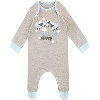 Harry Bear Boy's Counting Sheep Baby Sleepsuit in Grey | Size: 3-6 m