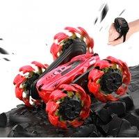 H&O Direct 2.4G RC Stunt Car Toy with Explosive Wheels in Red