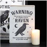 KDMD Protected by a Raven Hanging Sign in White