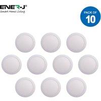 ENER-J 18W Recessed Round LED Mini Panel 220mm diameter 3000K (Pack of 4) in White | Size: 25 cm diameter x 19 cm high