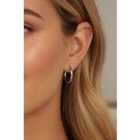 MUCHV Silver Solid Hoop Earrings in 20mm - Women's Jewellery