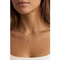 MUCHV Women's Baguette Bar Necklace in 14k Gold or Silver