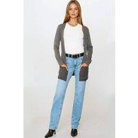 Aftershock London Women's Boyfriend Cardigan with Pockets in Charcoal | Size: Medium/Large