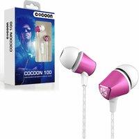 AQUARIUS Cocoon 100 Series Noise-Isolating Tangle Free In-Ear 'Headphone' for Smartphone - Cerise Pink