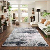 Desire Rugs Onyx Modern Abstract Area Rug - Stylish Sprayed Design for Elegant Interiors in Silver | Size: 120 cm x 170 cm