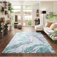 Desire Rugs Picasso Modern Abstract Area Rug - Waterflow-Inspired Design for Trendy Home Dcor in Aqua | Size: 120 cm x 170 cm