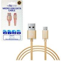 FX Braided Micro USB 'Data Cable' Gold