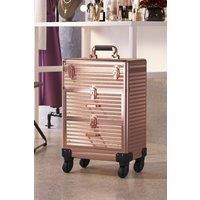 Living and Home 3 in 1 Portable Cosmetic Makeup Case Manicure Case in Rose Gold