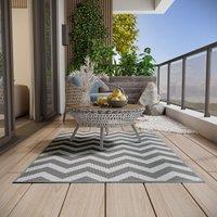 OUTSUNNY Outdoor Rug, 1.2 x 1.8m Patio Floor Mat, Grey & White in Light Grey | Size: 120 cm x 180 cm