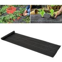 OUTSUNNY 1x50m Weed Barrier Fabric Durable Convenient Design Weed Block Mat in Black