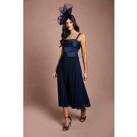Coast Women's Petite Square Neck Midi Dress in Navy | Size: 12