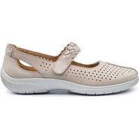 Hotter Women's Extra Wide 'Quake II' Classic Mary Janes in Light Grey | Size: 5.5