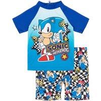 Sonic the Hedgehog Boy's 2 Piece Swim Set | Blue | Official Merch | Size: 4-5 Years