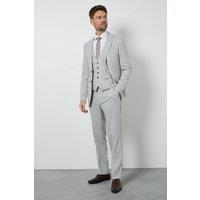 Burton Men's Pale Grey Tailored Fit Suit Trousers in Light Grey | Size: 36S