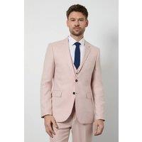 Burton Men's Light Pink Slim Fit Suit Jacket | Size: 44R