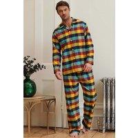 British Boxers Men's 'Edinburgh' Check Brushed Cotton Pyjama Set | Size: 2XL