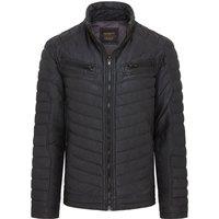 Infinity Leather Men's Quilted Puffer Leather Bomber Jacket - Torpoint in Black | Size: 3XL
