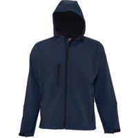 SOL'S Men's Replay Hooded Soft Shell Jacket (Breathable, Windproof & Water Resistant) in Navy | Size: XS