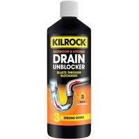 Kilrock Bathroom & Kitchen Drain Unblocker 1 Litre in Black
