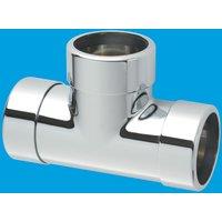 McAlpine 42E-CB 1.5" Chrome Plated Brass Compression Tee in Silver