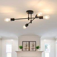 COMELY Industrial Ceiling Lights, Black 4-Lights Retro Vintage Chandelier, E27