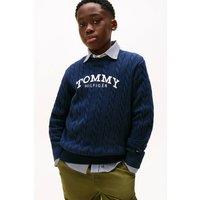 Tommy Hilfiger Boy's Graphic Cable Cn Sweater Dark Night Navy | Size: 12 Years