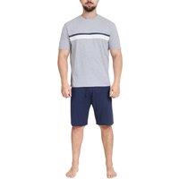 Smart Living Men's Polycotton Stripe Tee & Short-Leg Bottom Pyjama Set | Size: 2XL