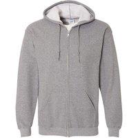 Gildan Men's Heavy Blend Full Zip Hooded Sweatshirt Top in Pale Grey | Size: Large