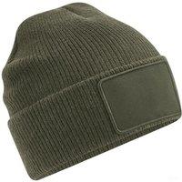 Beechfield Men's Black Beanie in Green