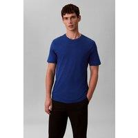Calvin Klein Men's SS Supima Chest Emb Crewneck Tee Chase Blue | Size: Large