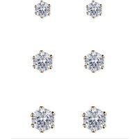 Anne Klein Jewellery Women's 3 Pack of Gold & Crystal Stud Earrings