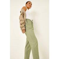 Roman Women's Petite Elasticated Waist Trouser in Light Green | Size: 18