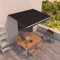 Berkfield Home Manual Retractable Awning 450x350 cm Anthracite in Black