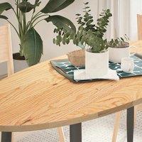 Berkfield Home Table Top 140x60x2 cm Solid Wood Oak Oval in Brown | Size: 140 x 60 x 2 cm