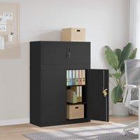 Berkfield Home File Cabinet Black 90x40x130 cm Steel | Size: 90 x 40 x 130 cm